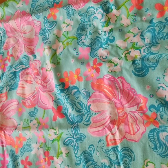 Lilly Pulitzer Cayce Short Sleeve Dress in Surf Blue Luscious Lions - Picture 9 of 16